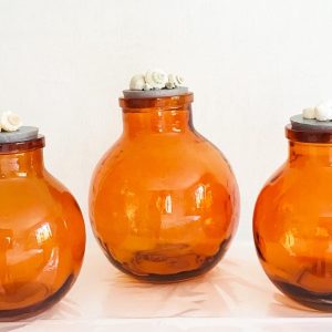 P-155 Set de Botellones con tapa color cereza .