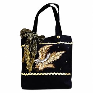 P-190 Colección Bolsas Negras en tela bordadas en lentejuelas, plumas .chaquiras…